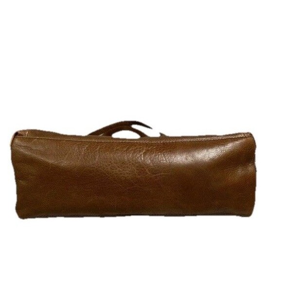 Margot New York Marcy Tote in Cognac 100% Genuine Leather Shoulder Bag Brown - Picture 10 of 10